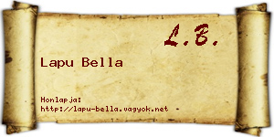 Lapu Bella névjegykártya